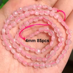 Natural Rose Quartz Beads Matte Pink Crystal Heart Faceted Round Loose Stone Beads for Jewelry Making DIY Handmade Bracelet