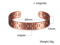 Vinterly Pure Copper Bracelets Men Magnetic Arthritis Relief Adjustable Magnets Cuff Banglse Health Energy Jewelry Women Men