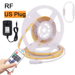 12V Wifi LED COB Strip Light Dimmable Power Kit US EU UK Remote Control 320LED 528LED 384LED Linear Lighting Flexible Led Tape