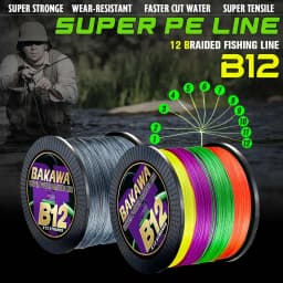 BAKAWA X12 X8 Super Strong 12 Strands 8 Strands Braided Fishing Line 300M 500M Multifilament PE Line Saltwater Fishing Tackle