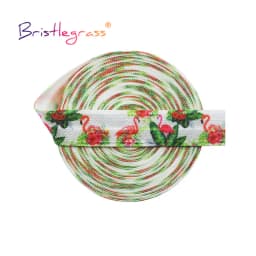 BRISTLEGRASS 2 5 10 Yard 5/8" 15mm Cherry Print Foldover Elastic FOE Spandex Satin Band Tape Hair Tie Headband Dress Sewing Trim