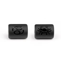 12 Zodiac Beads Charms Matte Black Onyx Constellation Beads Cylinder Pendant For DIY Making Jewelry Findings Bracelets Neckalces