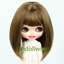 9-10 inch Blyth Wig Short Straight Brown Hair