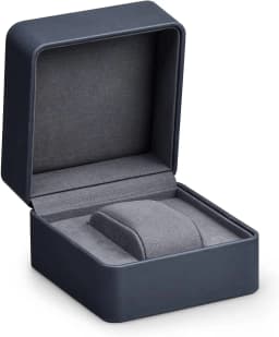 Oirlv Premium Leather Watch Gift Box Single Watch Storage Case with Removable Pillow Wristwatch Display Box Dark blue Organizer