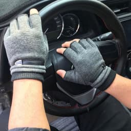 Winter Gloves Men Fleece Warm Half Finger Gloves Stretch Fingerless Mittens for Man Male Outdoor Bicycle Driving Gloves