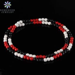 SOMESOOR 8mm Round Beads String Necklace 45cm Length Colorful Chain DIY Handmade Dangle Accessories Jewelry For Man Women Gifts