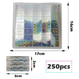 2x3cm Silver High Security Holographic Stickers Authentic Warranty Void Seal Hologram Label with Unique Number Adhesive Label