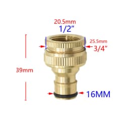 1/2 3/4 5/8 1" Thread Quick Connector Brass Garden Watering Adapter Drip Irrigation Copper Hose Quick Connector Fittings 1 Pcs