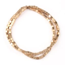 2/3/4mm Gold Plated Hematite beads Natural Matte Stone Square Spacer Loose bead for Jewelry Bracelet Making DIY accessories 15''