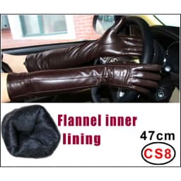 High-end Long Leather Gloves Women's,Leather Sleeve Arm Covers, Winter Warm Thick and Thin Driving Touch Screen Sheepskin Gloves