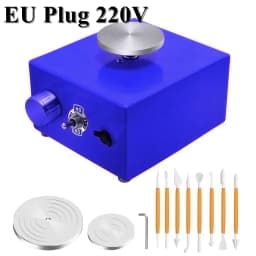 Electric Pottery Wheel with LCD Display 25CM 350W Pottery Wheel Ceramic Work Clay DIY Craft Dual Control Removable ABS Basin