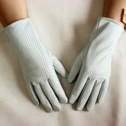 Summer Driving Women's Sheepskin Leather Gloves With Thin Silk Lining Sun Protection and Anti Slip Motorcycle Riding Gloves
