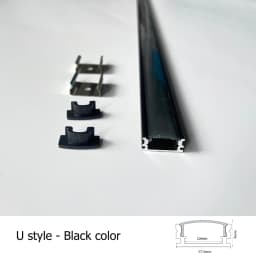 2-35Pcs/lot LED Aluminum Profile 0.5m/pcs U/V/W Shape Corner for 5050 2835 LED Strip Bar Lamp Channel Holder White/Black Cover