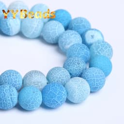4-12mm Natural Matte Frost Cracked Agates Beads Dragon Veins Agates Loose Beads For Jewelry Making DIY Bracelets Various Colors