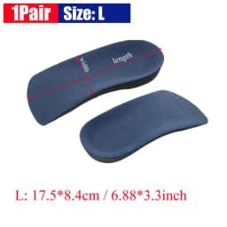 1Pair 3/4 Orthotic Shoe Inserts for Plantar Fasciitis, Foot Arch and Heel Pain Relief, Cup Support for Walking Running Exercise
