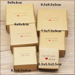 10pcs DIY HANDMADE Multi Size Paper Gifts Boxes Kraft Blank Candy Wedding Cake Package Kraft Home Party Supplies Box Package