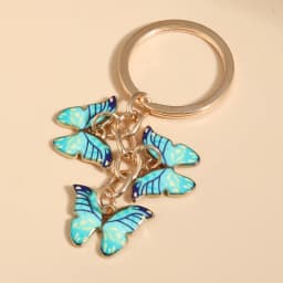 Cute Keychain Colorful Butterfly Key Ring Enamel Flying Animals Key Chains For Women Girls Handbag Accessorie Handmade Jewelry