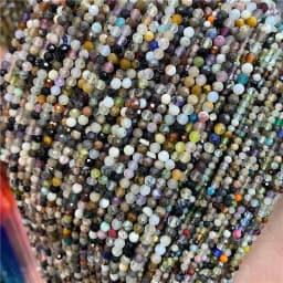 Faceted Natural 2 3 mm Stone Bead Zircon Rose Quartzs Amethysts Rubys Agates Seed Beads for Jewelry Making Beadwork DIY Supplies