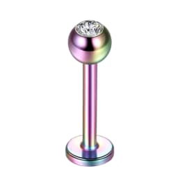 1PC Steel Gem Labret Piercings 16G Lip Ring Crystal Lip Helix Piercing Tragus Earring CZ Cartilage Stud Body Piercings Jewelry