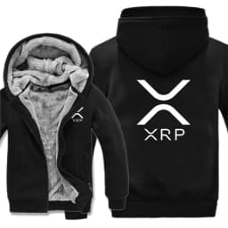 Ripple XRP Cryptocurrency Sweatshirts Men Cool Winter Thicken Wool Liner Crypto Hoodies Pullover