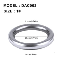 PROBEROS 20pcs 304 Stainless Steel Fishing Solid Rings 1#-5# Heave-Duty Seamless Rings Metal Polishing Jig Fishing Rings Tackle