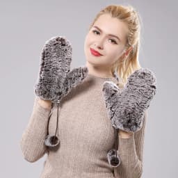 Women's Winter Warm Real Rex Rabbit Fur Gloves Good Elastic Ladies Fur Mittens Girls Outdoor Warm Natural Rex Rabbit Fur Mittens