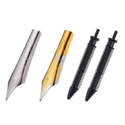 2PCS Kaigelu Fountain Pen Nib Long Knife Grinding Nib and Feed Flame/Rhombus Mark for Jinhao 100 450 Yongsheng 699 Majohn T1 C1