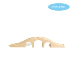 Wooden Train Track Bridge Beech Wooden Railway Set Accessories Fit for All Brands Wood Tracks Pieces Educational Toys For Kids