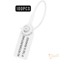 100Pcs Disposable Plastic Security Seals Clothing Hang Tags VOID Labels for Clothes Shoes Bag NO RETURN/REFUND IF TAG REMOVED