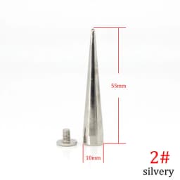 10pcs Metal Punk Spikes Cone Bullet Studs Rivets for Leather Craft Bag Garment Clothing Shoes DIY Parts Accessories