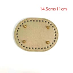 New 14.5*11cm Diy Hand-Woven Bag Hardware Accessor Cross Pattern Pu Oval Bag Bottom Women'S Bag Accessories For Handbags