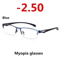 New Sun Photochromic Myopia Eyeglasses Optical Men Student Finished Myopia Eyewear Prescription Glasses Frame Half Rim -1.0 -4.0