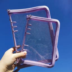 SKYSONIC A5 A6 Zipper Binder Cover-Loose Leaf Organizer Diary-Bullet Transparent PVC Case Photo Organizer Stationery Supplies