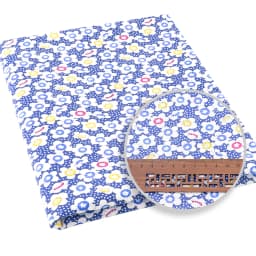Teramila Grid Pattern Navy Blue Floral Plain Cotton Printed Patchwork Cloth Fabric for Art Sewing DIY Handmade Crafts Needlework