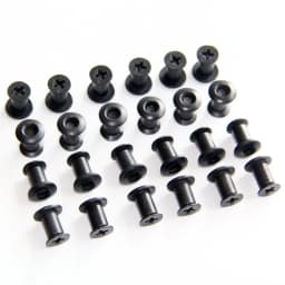24pcs Black Cross Flat Head Chicago Screw With Washer Perfect for DIY Kydex Sheath Holster Hand Tool Parts