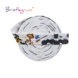 BRISTLEGRASS 2 5 10 Yard 5/8" 15mm Lace Crown Leopard Animal Print Fold Over Elastics FOE Spandex Band Tape Hair Tie Sewing Trim