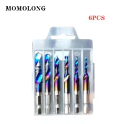 M3 M4 M5 M6 M8 M10 Tap Drill Bits 1/4 Hex Shank Machine Hand Taps Titanium Coated HSS Drilling Tap Bits Thread Screw Tools