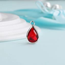 10pcs 14mm Crystal Birthstone Charms Silver Plated Small Water Drop Pendants Jewelry Accessories for Handmade Bracelet Making