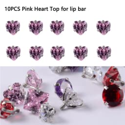 10PCS Surgical Steel Internally Threaded Lip Bar 16G Zircon Top Component For Labret Prong Zircon Ear Tragus Helix Ear Piercing