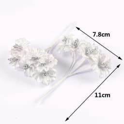 2 Bouquet Mini Golden/Silver Artificial Plant Flowers Christmas Wedding Cake Gift Box DIY Wreath Deco Supplies cp3091