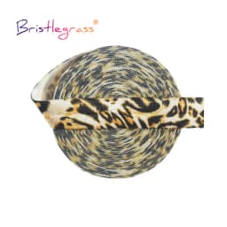 BRISTLEGRASS 2 5 10 Yard 5/8" 15mm Lace Crown Leopard Animal Print Fold Over Elastics FOE Spandex Band Tape Hair Tie Sewing Trim