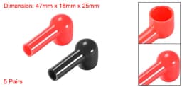 1/2/5Pairs Battery Terminal Insulating Rubber Protector Covers Red Black for 14-28mm Terminal 8-10mm Cable