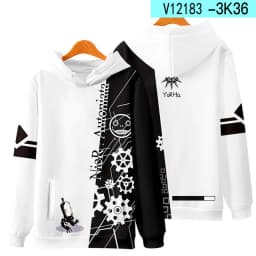 Game NieR Automata 2B YoRHa No. 2 Type B 9S YoRHa No. 9 Type S Cosplay Costume 3D Sweatshirt Men Zipper Hoodies Outwear Coat