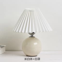 Japanese-style Ceramic Table Lamps for Living Room Pleated Skirt Lampshade Warm Bedroom Lights Bedside Lamp Home Deco Lighting