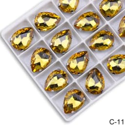 Sew on Teardrop Rhinestones Pear Shape Water Drop Sewing Stone Glass Crstal with Claw for Needlework Accessories