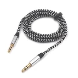 Car Aux Cord 1m Nylon Jack Audio Cable 3.5 mm to 3.5mm Aux Cable Male to Male Cloth Audio Aux Cable Gold Plug for iphone speaker