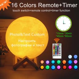 Photo/Text Customized 3D Printing Moon Lamp Touch Switch Night Light for Kids Girlfriend family Custom gift Home Decor Dropship