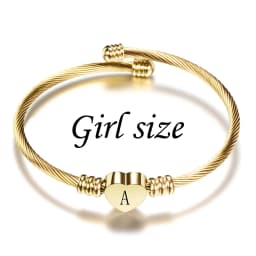 Lovely Kids Initial Bracelets Stainless Steel Tiny Letter Personalized Gift For Baby Gold Color Heart Custom Bangles Handmade Gi