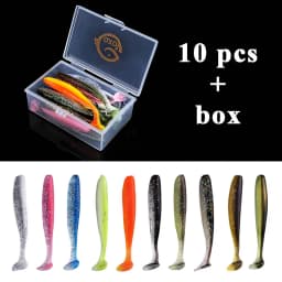 QXO Fishing Soft Lure Worm With Box Silicone Bait Swimbait Streamer Sea Fishing Spoon Lure 7cm 10cm Wobbler Set