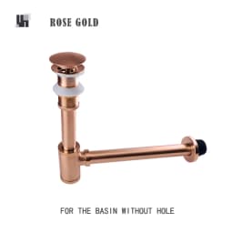 Bathroom Siphon Sink Drain Pipe Brass Deodorization Waste Bottle Trap Black Brushed Gold Chrome Pop Up Drain Stopper Rose Gold